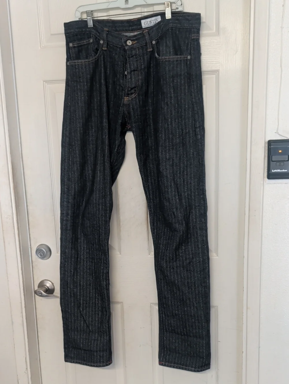 Gustin herringbone selvedge denim jeans California Straight Leg Men 36